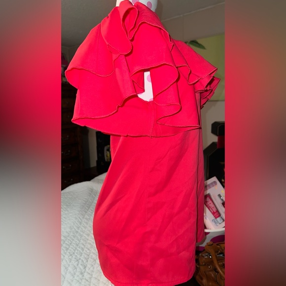 New, Lavishly Paris Women’s Absolutely Exquisite One Shoulder Ruffle Trim Blouse - Picture 11 of 15